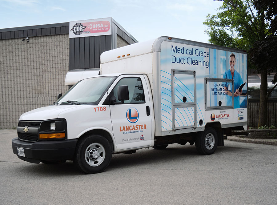 Lancaster Heating and Cooling's StormTech 2100 Cyclonic Power Vacuum Truck for medical grade duct cleaning service